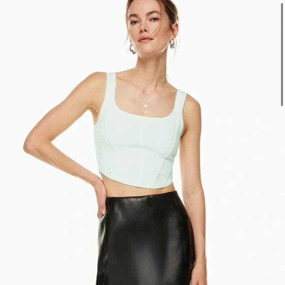 Aritzia Wilfred Natalie Bustier Crop top Cream XL NWT - Picture 1 of 5